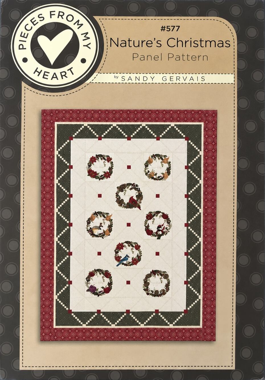 Pieces From My Heart 192 Nature’s Christmas Appliqué Wall Quilt Pattern 48”x64”